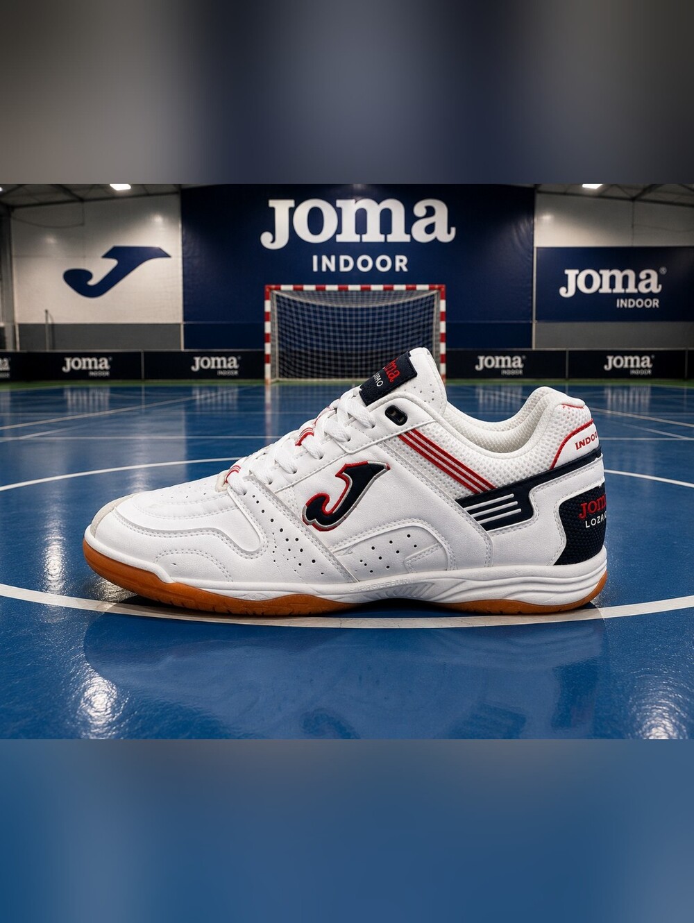 Joma Lozano 002 Indoor Soccer Shoes White Red Gum Men's U.S NWT & Box